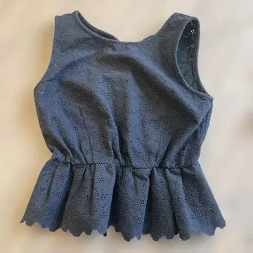 [ FRAY I.D ] 다크 블루 페플럼 슬리브리스 프레이 아이디