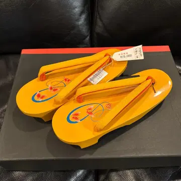 미유키 꽃무늬 일본 나막신 옐로우 컬러