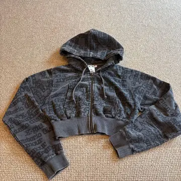 Xgirl 그레이 크롭 후드티 M