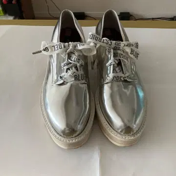 BLUE LABEL 실버 레이스업 슈즈