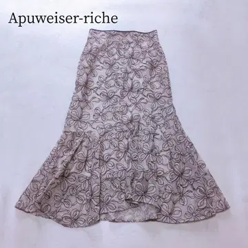 Apuweiser-riche 리본 자수 레이스 머메이드 스커트 고급