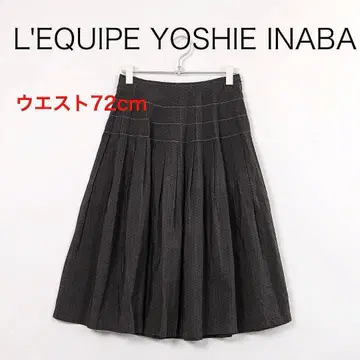 H6855 레킵 요시에 이나바 도트 무늬 무릎 아래 기장 플레어 스커트