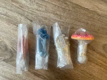 네이처 테크니컬러 버섯 소프트 마스코트 4개 세트 미사용 새상품