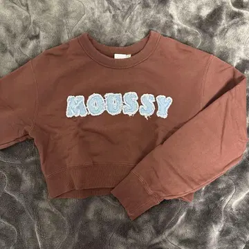 MOUSSY 브라운 크롭 맨투맨