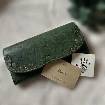 새상품 Dakota 이탈리아제 그린 가죽 장지갑