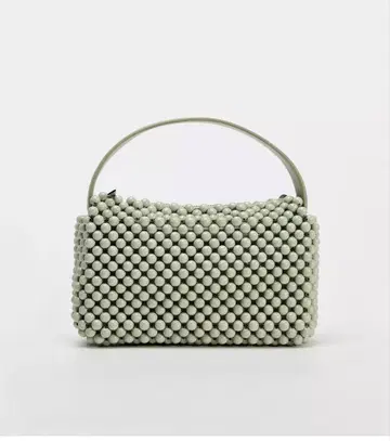 ZARA 비즈 민트 그린 백