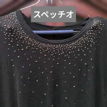 스페치오 비즈 장식 블랙 튜닉 L 프리