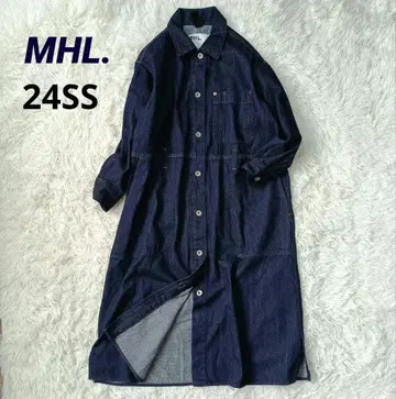 24SS 새상품급 MHL CANTON 데님 셔츠 드레스 원피스 M 상당