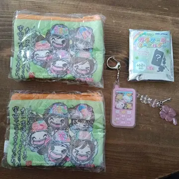 헤이세이 팬시 퀼트 파우치 & 트레이딩 옛날 휴대폰 모양 키링