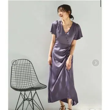 프레이 아이디 플로우 새틴 내로우 개더 원피스 택 포함 새상품