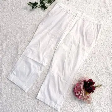 DIAPRE 디아프레 크롭 팬츠 화이트 사이즈 40