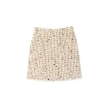 질스튜어트 베이지 트위드 프린지 스커트