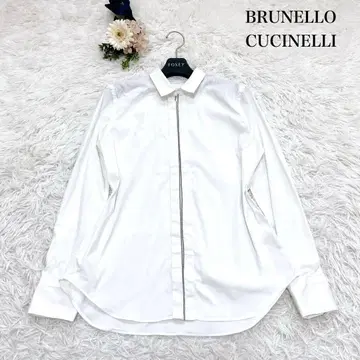 최고급 레어 브루넬로쿠치넬리 드레스 셔츠 큐빅 이탈리아제 화이트