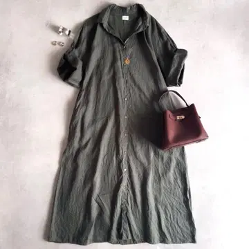 새상품급 어반 리서치 도어스 린넨 셔츠 원피스 겉옷 롱 루즈핏
