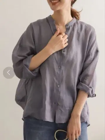 어반 리서치 도어스 라미 스탠드 카라 와이드 셔츠 린넨 100%