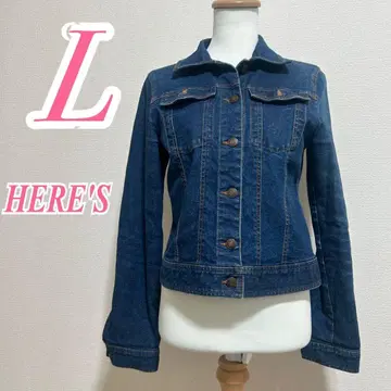 HERE'S 히어즈 L 데님 자켓 블루 캐주얼 면 폴리