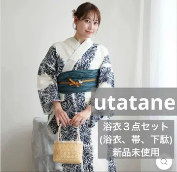 유카타 3점 세트 utatane 오리지널 일본 국내 염색