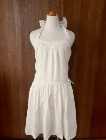 70s 유럽 구제 의류 프랑스 앤티크 빈티지 에이프런 레이스 원피스