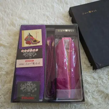 도쿄 사가비 허리띠 오비 장식 천 겹 카라 이중 하나비 세트 퍼플