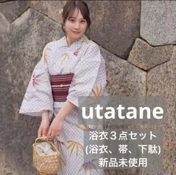 유카타 3점 세트 utatane 오리지널 일본 국내 염색