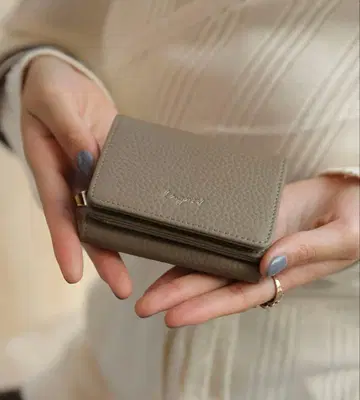 ungrid/언그리드 소가죽 삼단 접이식 미니 지갑