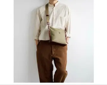 츠치야 가방 가죽 캔버스 컴팩트 숄더백