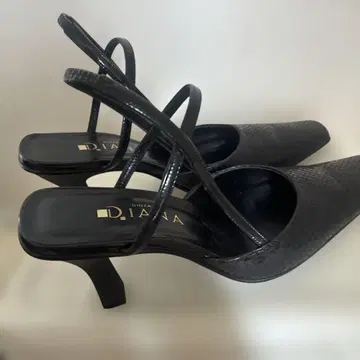 DIANA 다이애나 천연 가죽 백 스트랩 펌프스 블랙 23.5cm 블랙