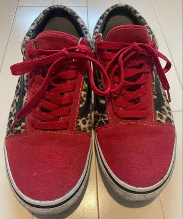 Vans 레오파드 무늬 스니커즈 레드