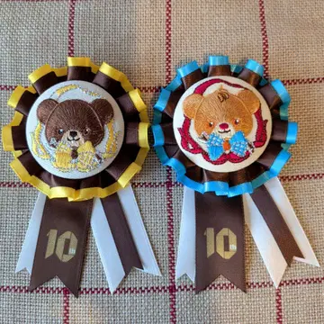 유니베어 몽블랑 자수 리본 배지 2개 세트