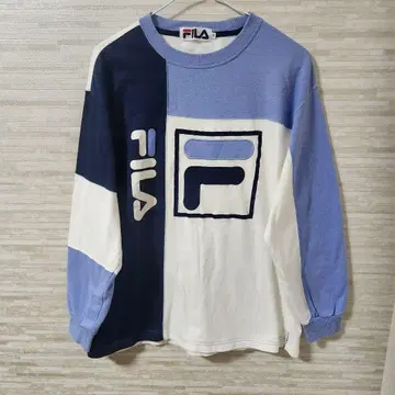 FILA 휠라 맨투맨 트레이닝복 빅 로고 배색