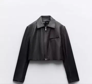 ZARA 크롭 페이크 레더 자켓