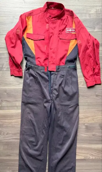 ENEOS 작업복 빨간색 오렌지 블랙