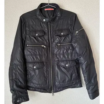 라이더스형 자켓 사보타주 패딩 자켓 블랙 빈티지풍