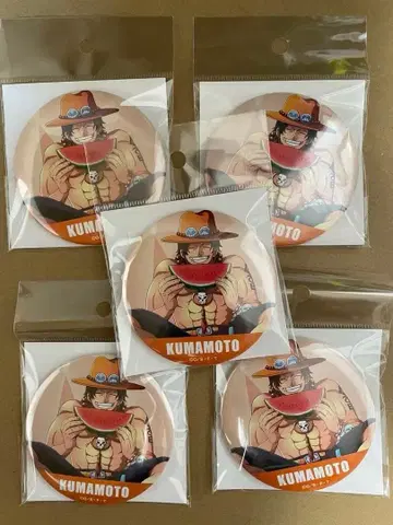 원피스 무기와라 스토어 지역 한정 굿즈 구마모토 에이스 캔뱃지 5개 세트