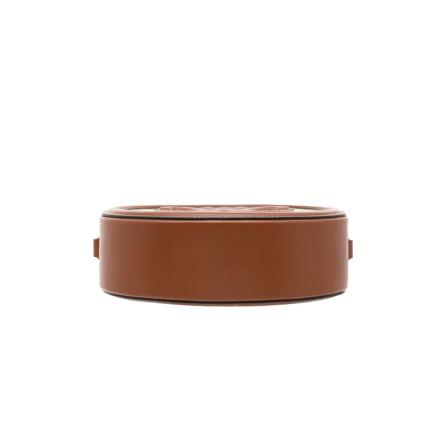 Celine Oval Triomphe 纺织品和牛皮革手袋