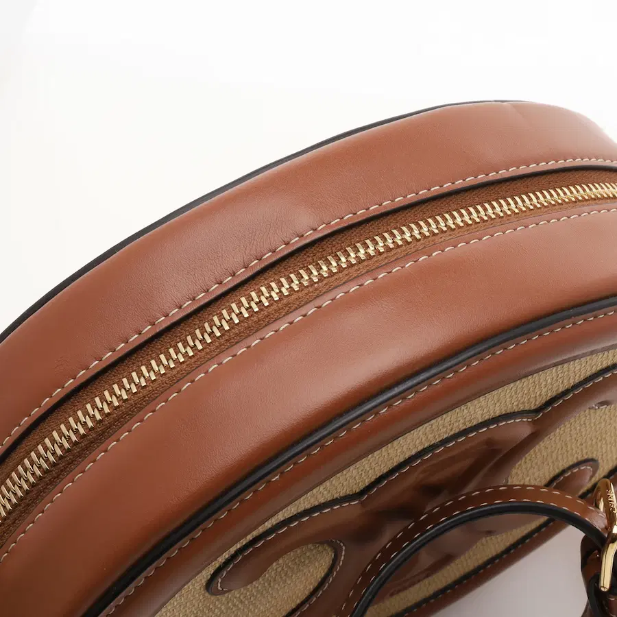 Celine Oval Triomphe 纺织品和牛皮革手袋