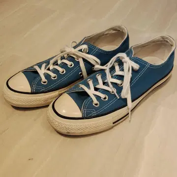 파란색 캔버스 로우컷 스니커즈