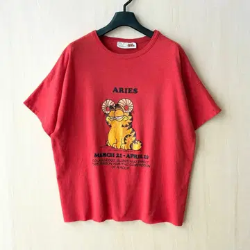 70s 80s 빈티지 구제 의류 애니메이션 T셔츠 밑단 컷오프 가필드