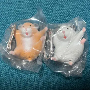매달리는 햄스터 킨쿠마 화이트 2개 세트 카라비너 포함