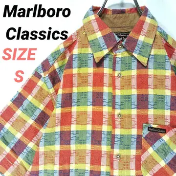 MarlboroClassics 남성용 체크 셔츠 이탈리아제 멀티 컬러