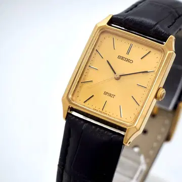 645 작동 SEIKO 시계 남성용 벨트 새상품 스피릿 탱크 골드