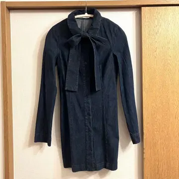 zara 리본 포함 데님 원피스 xs