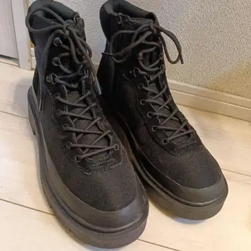 UNIQLOC 블랙 캔버스 하이컷 부츠 레이스업