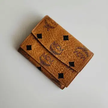 MCM 에무시엠 3단 폴더형 지갑 비세토스 패턴 카멜