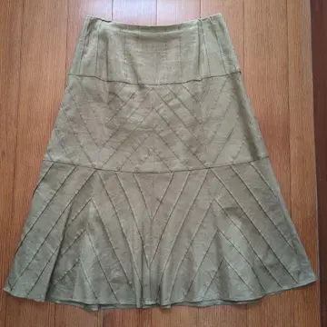 Sybilla 올리브 그린 플리츠 스커트