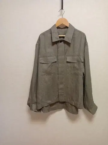 (개럴개런트) 린넨 밀리터리 셔츠 블루종