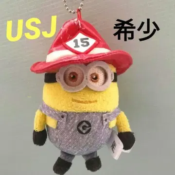 레어 USJ 미니언 봉제 인형 키링 마스코트 소방관 유니버셜