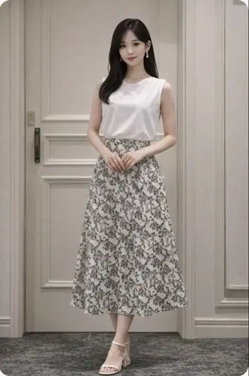 FRAY I.D 프레이 아이디 자수 롱 스커트 자카드