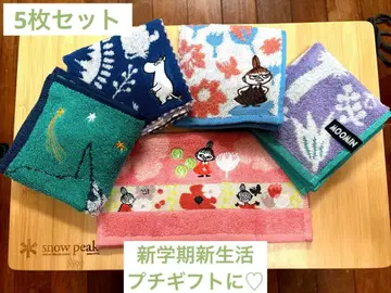 북유럽 무민 타월 손수건 5장 세트 리틀 미이 스너프킨 무민 B