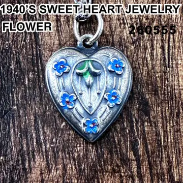 스위트하트 주얼리 플라워 에나멜 실버 빈티지 목걸이